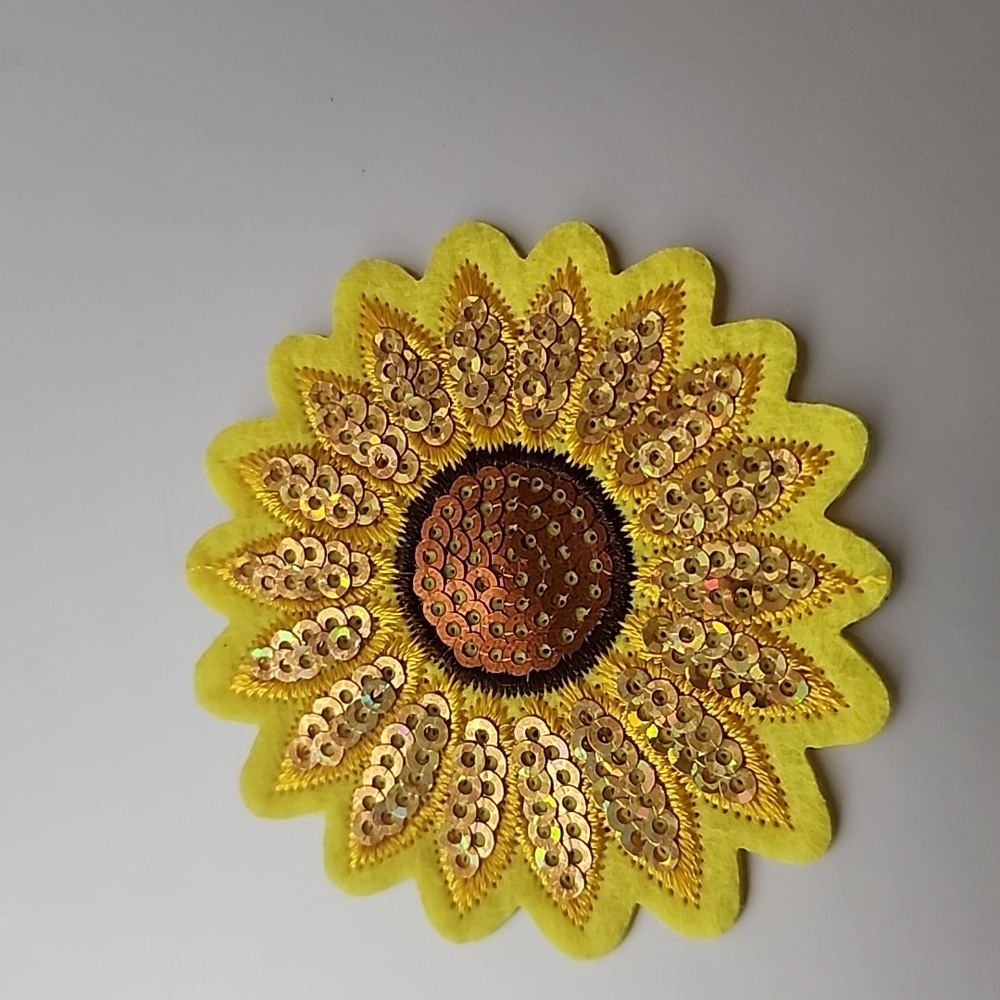 BLING Sunflower Embroidered  Iron on Patch